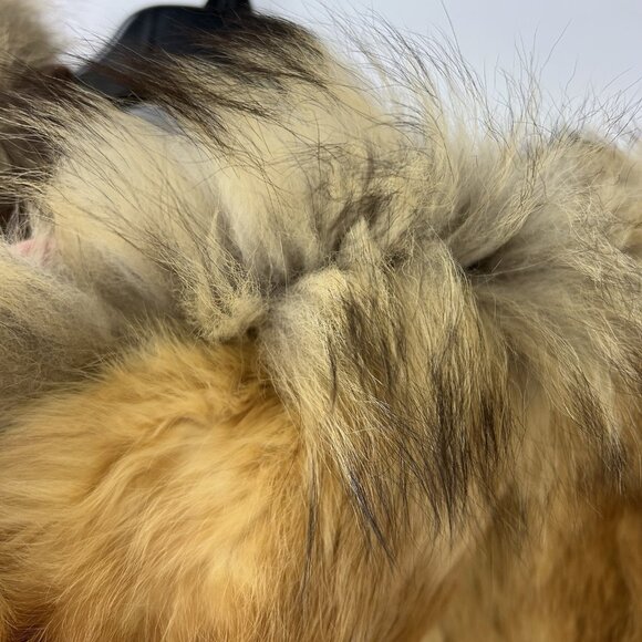 1970s Vintage Women's Size Small Chestnut Hooded Zip Up Real Fur Jacket Coat - Picture 8 of 16